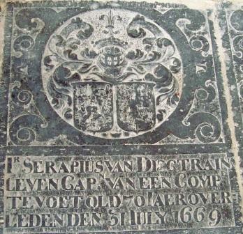 Ir Serapius van Dixtra in leven capn van een compe te voet old 70 iaer overleden den 31 iuly 1669