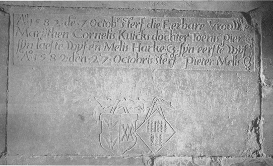 Ao 1582 de 7 octobr sterf die eerbare vrouw Marijthen Cornelis Kuicks dochter Toenis Pier z sijn laeste wijf en Melis Harke z sijn eerste wijf

Ao 1582 den 27 octobris sterf Pieter Melis z