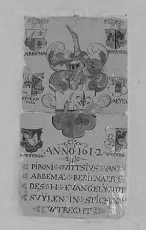 Abbema Bornstra
Ryoerdsma Aeytta
Bobbynga Wyarda

Anno 1612 Piboni Ovittsius van Abbemae bedienaer des h. evangely tot Suylen in Stich van Utrecht