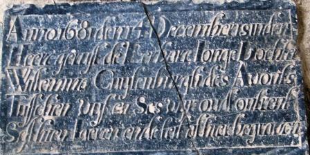Anno 1681 den 14 december is in den heere gerust de eerbare ionge dochter Willemina Cuijlenburgh des avonts tusschen vijf en ses uijr oudt ontrent sesthien iaeren ende leit alhier begraven
