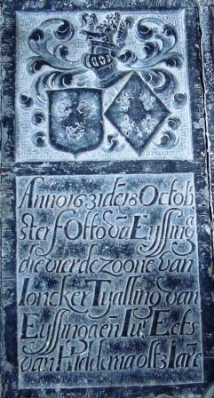 Anno 1631 de 18 octobr sterf Otto va Eyssinga die vierde zoone van ioncker Tyalling van Eyssinga en iur Eets van Hiddema olt 3 iare