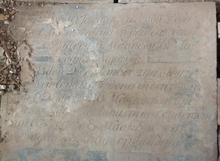 1778 den 17 january is in den heere gerust Albert Frederici in den ouderdom van 25 jaaren 5 maanden en legt alhier begraven
1778 den 2 september zijn alhier begraven Cornelis Frederici in den ouderdom van 62 jaar en 10 maanden en zijn vrouw Tettje Schotanus in den ouderdom van 63 jaar en 8 maanden en verwagten een zaligen opstandinge 1778 den 17 january is in den heere gerust Albert Frederici in den ouderdom van 25 jaaren 5 maanden en legt alhier begraven
1778 den 2 september zijn alhier begraven Cornelis Frederici in den ouderdom van 62 jaar en 10 maanden en zijn vrouw Tettje Schotanus in den ouderdom van 63 jaar en 8 maanden en verwagten een zaligen opstandinge