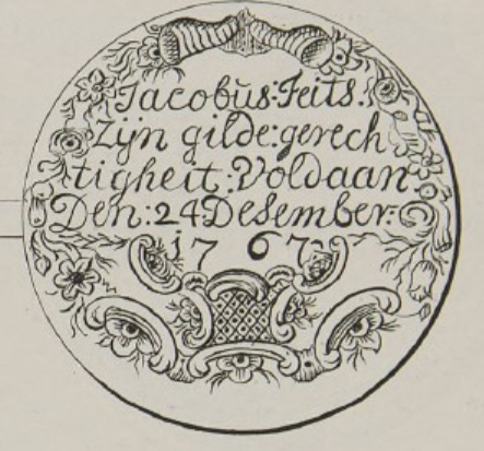 Jacobus Feits zijn gilde gerechtigheit voldaan 24 desember 1767