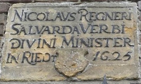 Nicolaus Regneri Salvarda verbi divini minister in Riedt 1625